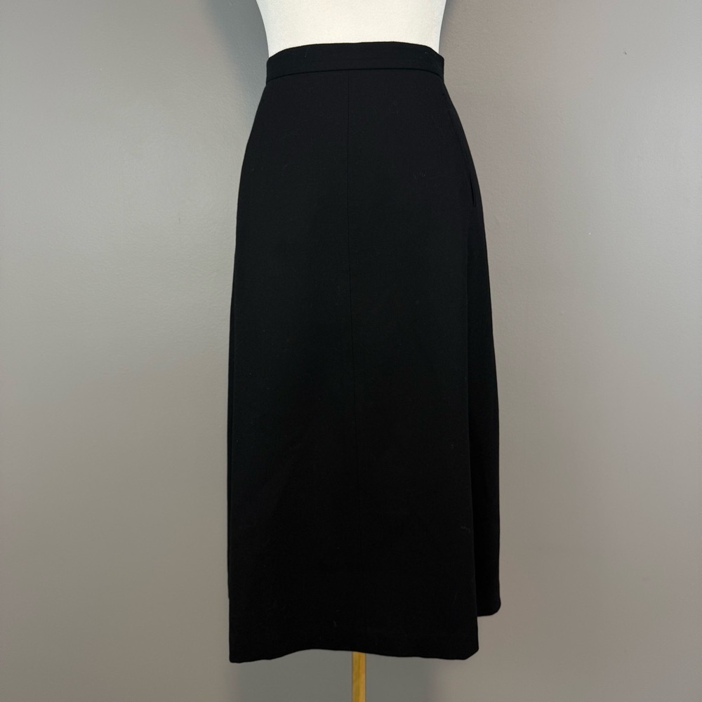 Talbots Petites Black Wool A Line Skirt Size 10P NWT Career